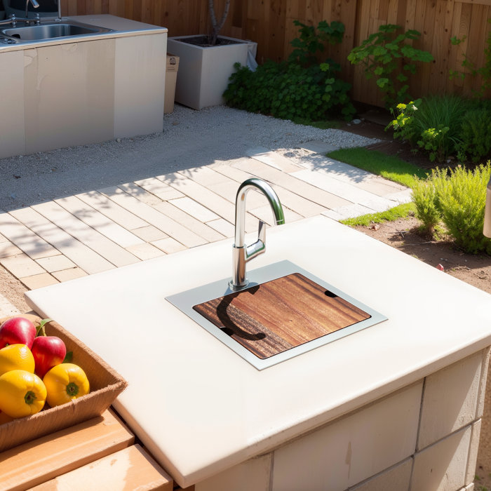 MENSARJOR Dropin Bar Sink, 15x15 inch,16 Gauge Stainless Steel